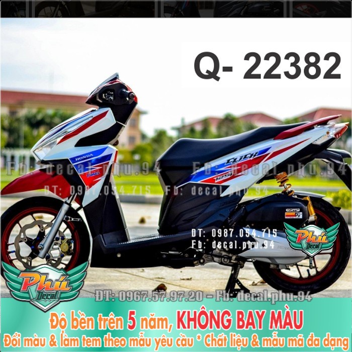 Tem rời Click trắng đỏ HRC 2