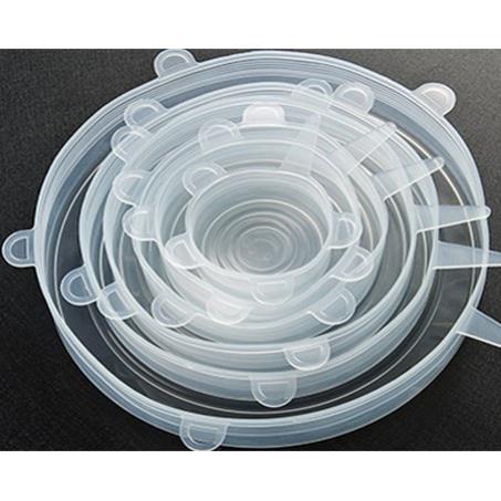 Bộ 6 Miếng Silicone Bọc Thực Phẩm Nắp Đậy Màng Silicon Bảo Quản Thức Ăn