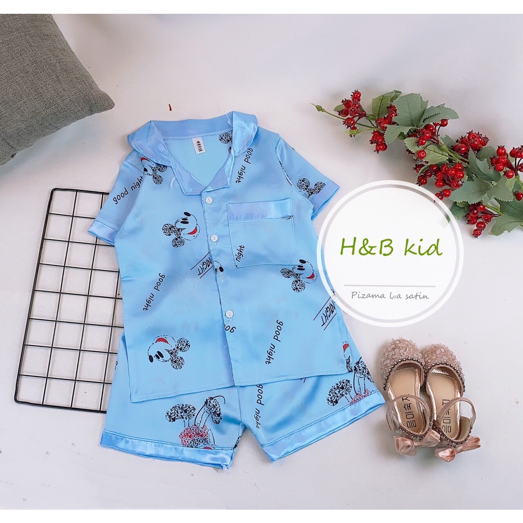 Bộ pijama lụa hàn cho bé 18-38 kg