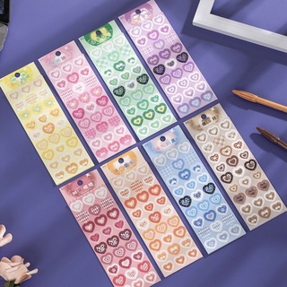 Sticker Trái Tim Lấp Lánh trang trí Toploader, Bullet Journal, Sổ Tay, Nhật Ký