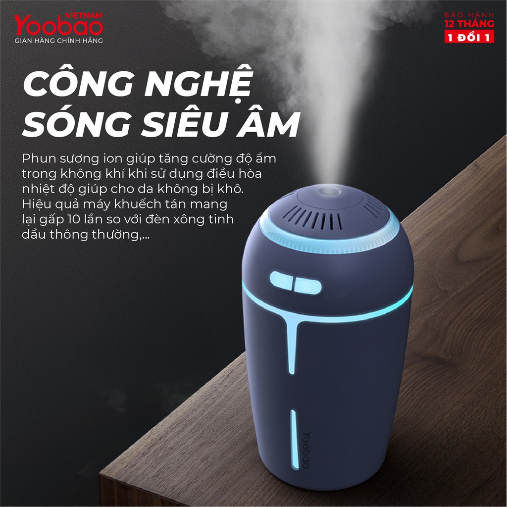 Máy phun sương khuếch tán tinh dầu YOOBAO YB-H05 Dung tích 300ml Chống khô da - Hàng chính hãng - Bảo hành 12 tháng 1 đổ