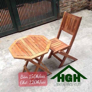 Bộ Bàn Ghế Gỗ Xếp Gọn Tiện Dụng Hghgx03