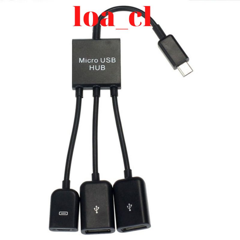 Cáp Micro USB OTG 3 đầu cho android - Cáp Usb cho android - OTG cable 3 in 1