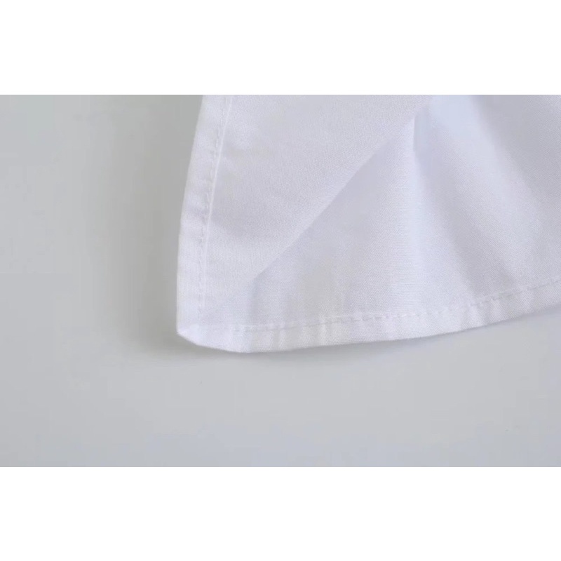 Áo blouse phối màu denim tqxk