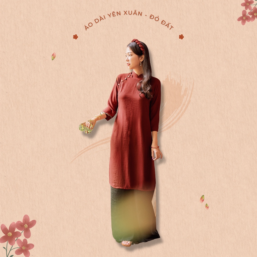 Sumire Store Áo dài Dáng xưa Yên Xuân - Đỏ đất