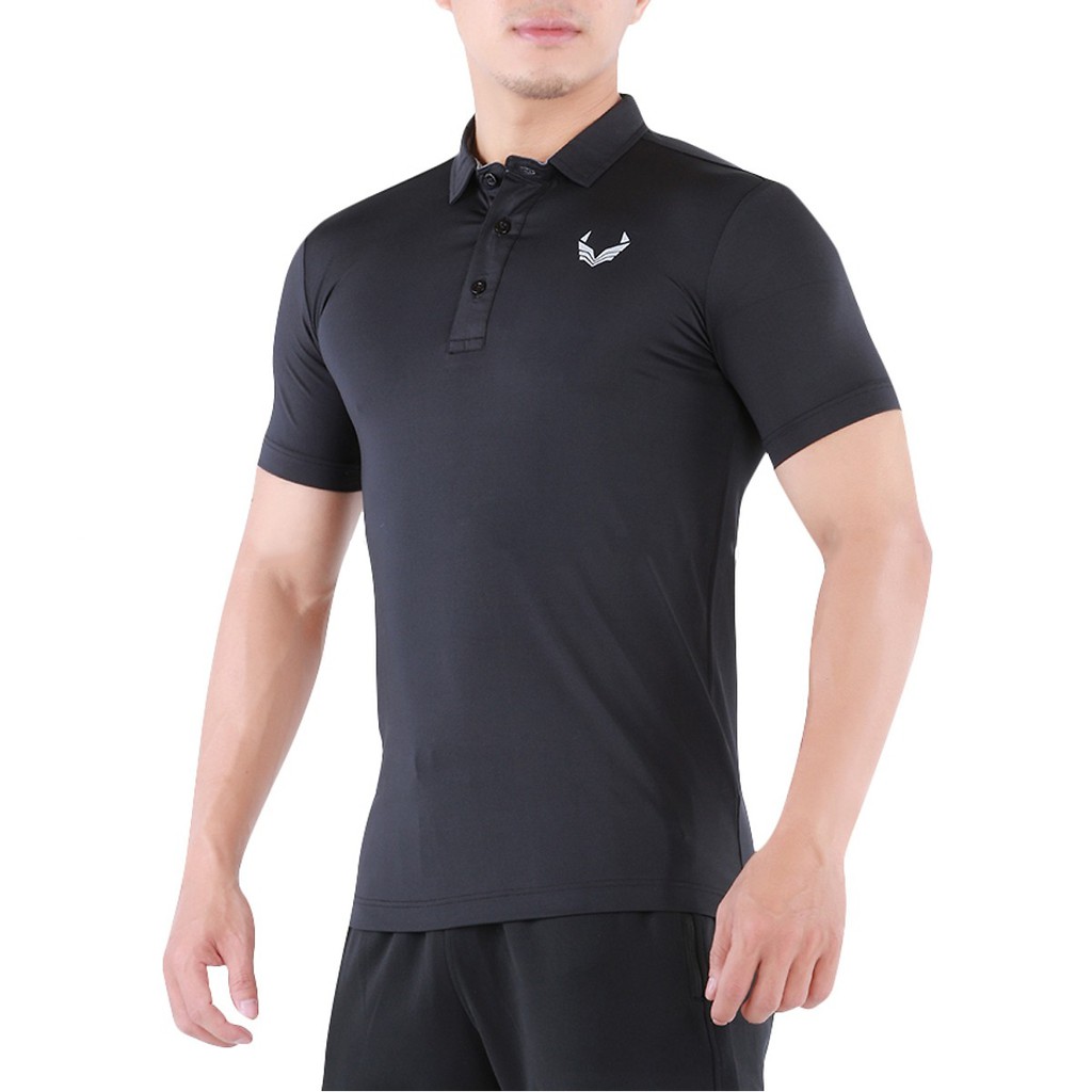 Áo thun thể thao có cổ Unique APTND - Đen