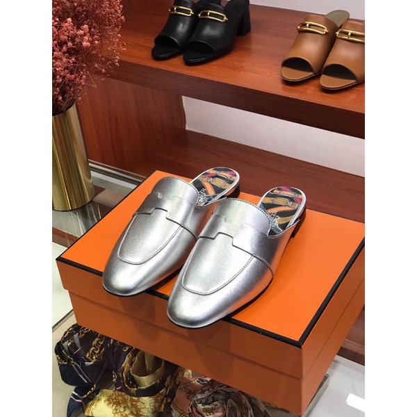 Giày sục nữ thương hiệu Hermes Catena HM da thật cao cấp mẫu mới