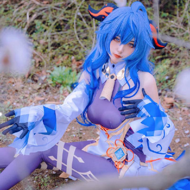 Yuanshen cos suit Wang Xiaomei Gan Yu follow the moon coconut sheep cosplay anime game suit suit + wig