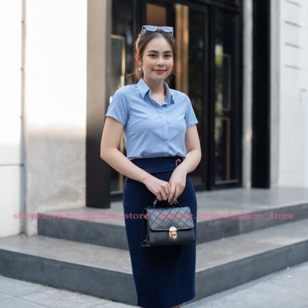 Chân Váy Bút Chì Đẹp Mc Fashion, Kiểu Dáng Công Sở, Màu Đen Cv0371, Xanh Tím Than, Lưng Cao Ngắn, Dài Qly