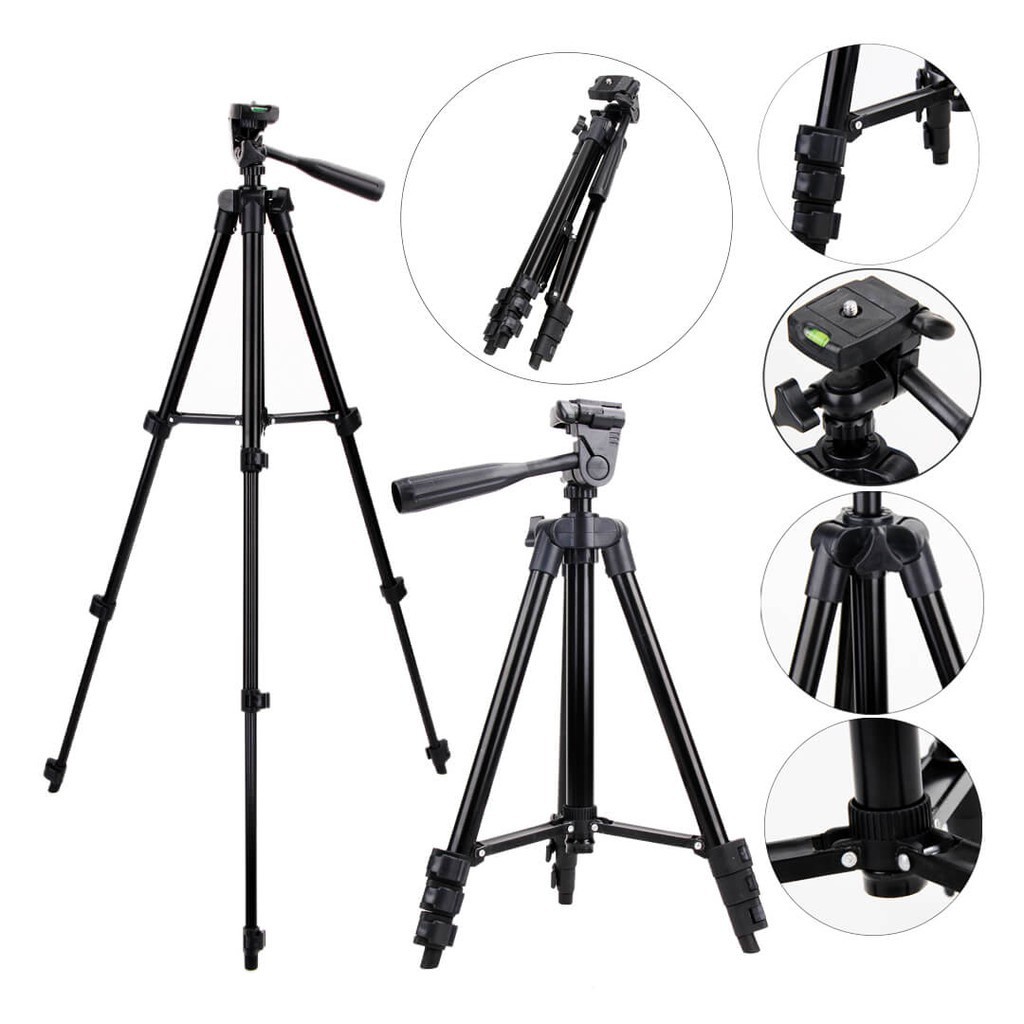 Gậy tripod 3 chân - Gậy LIVESTREAM - Kèm kẹp điện thoại 3 chân tương thích nhiều dòng máy