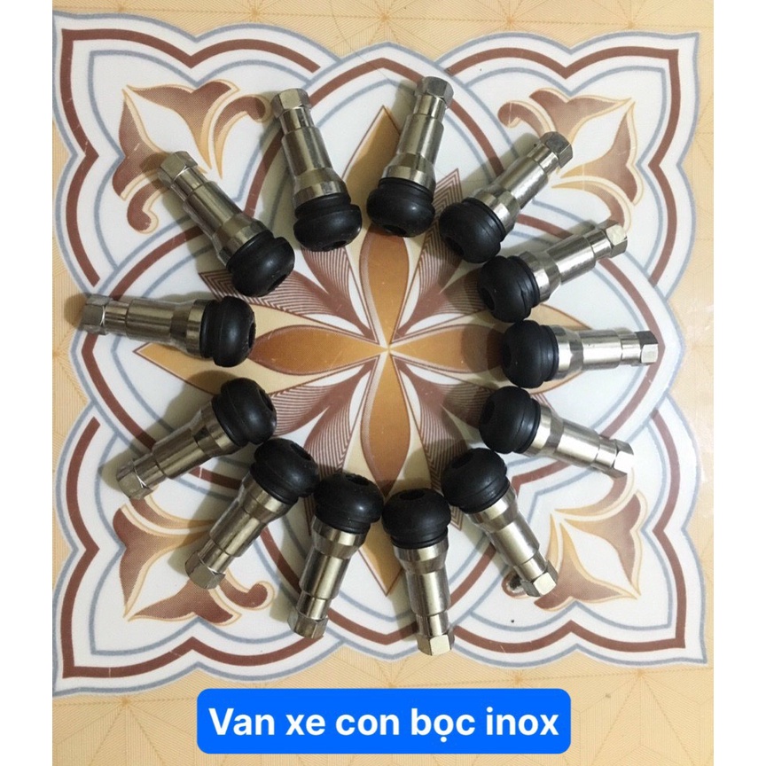Van cao su,bọc vỏ innox lõi đồng cho lốp không săm (không ruột), ô tô TR-414AC (dài 52 mm)