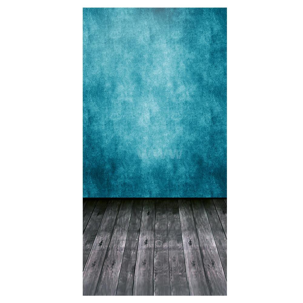 Andoer 1.5 * 3m/4.9 * 9.8ft Video Studio Photo Backdrop Background Digital Printed Blue Classic Wall Wooden Floor Pattern for Teenager Adult Kid Children Portrait Photography