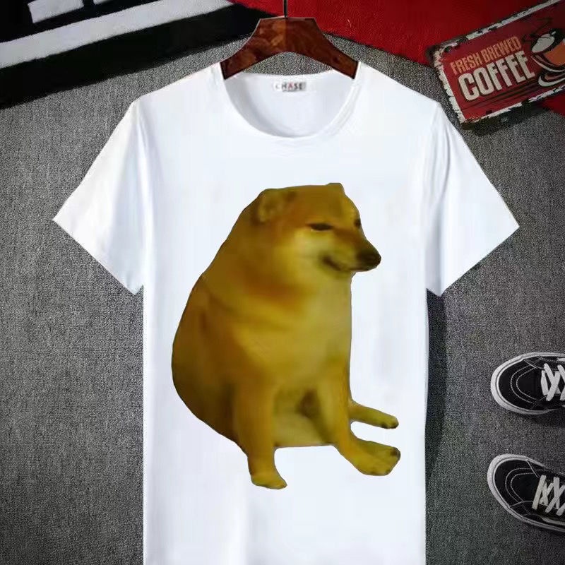 Áo Thun Ngắn Tay In Hình Chó Shiba Inu Cheems 2022 Thời Trang Unisex Galaxy