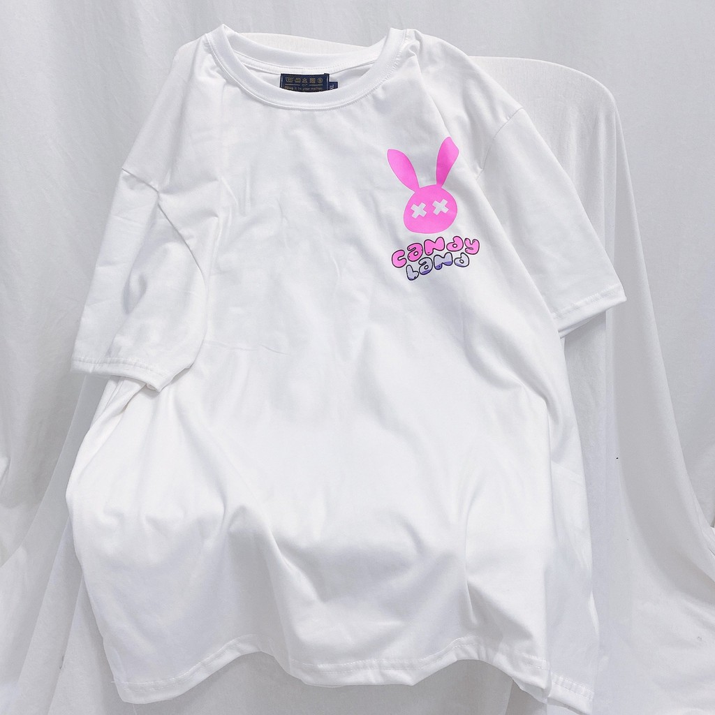 Áo Thun tay lỡ YAYSHOP phông unisex nam nữ chất cotton mềm mịn in Thỏ CANDY LANDS siêu đáng yêu