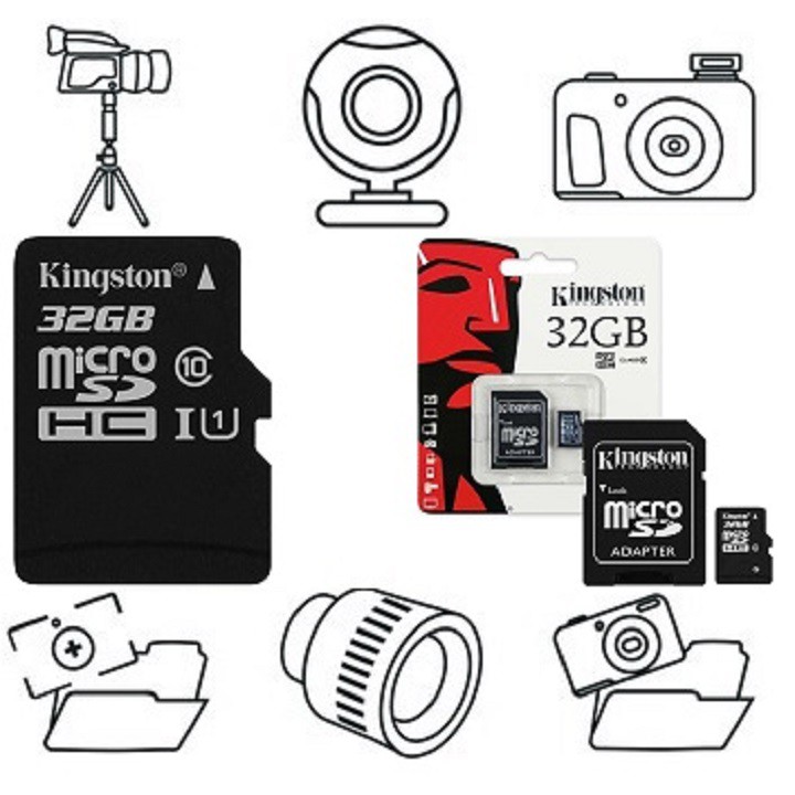 Thẻ nhớ Kingston 32GB – KINGSTON MicroSD Class10 – CHÍNH HÃNG – Bảo hành 5 năm – Kèm Adapter