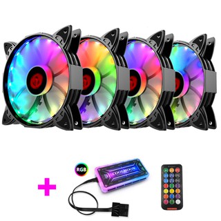 Bộ 4 quạt tản nhiệt coolmoon v1 led rgb - kèm hub + remote