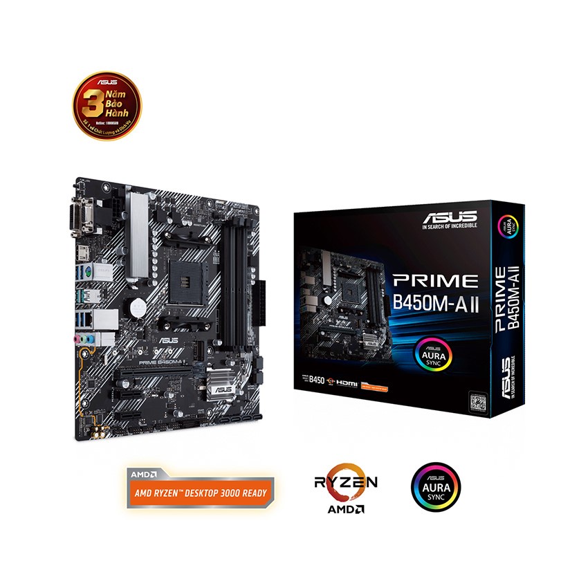 Mainboard ASUS PRIME B450M-A II - Bảo hành chính hãng 36 Tháng