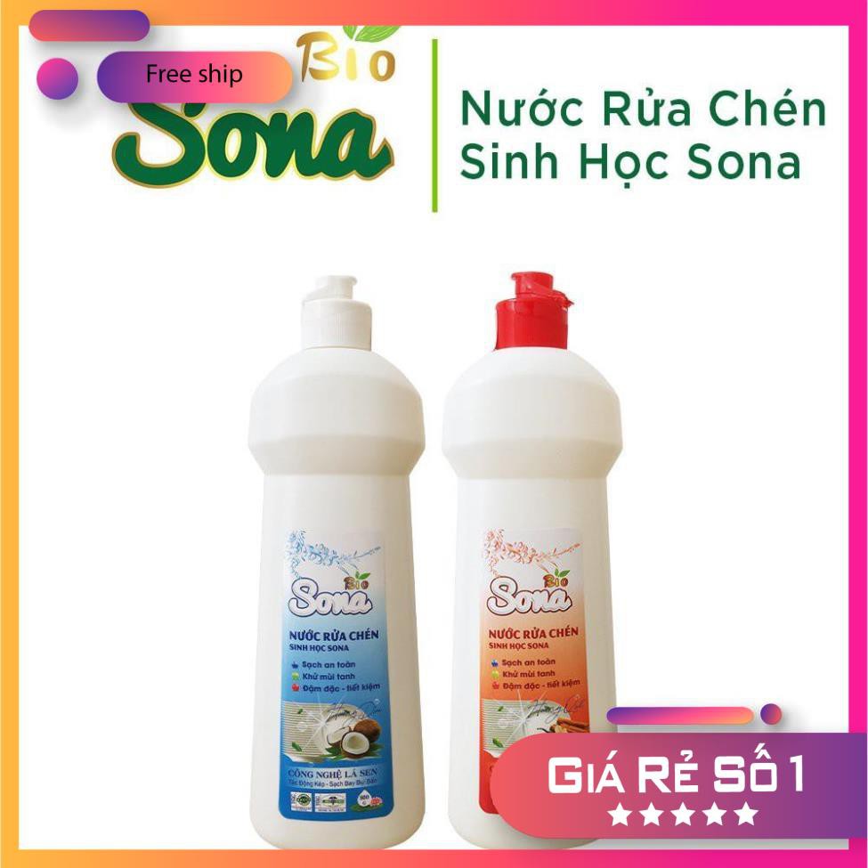 Nước Rửa Chén, Nước Rửa Bát Sona 800gr - Hương Quế/ Hương Dừa