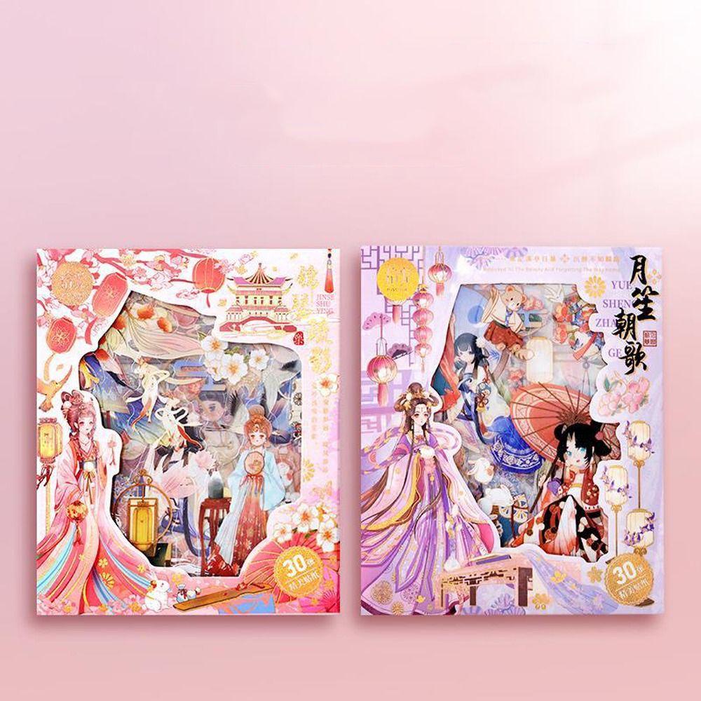 PEWANY Bộ 30 Tấm Nhãn Dán Họa Tiết Hoạt Hình Dùng Trang Trí Album Sổ Tay