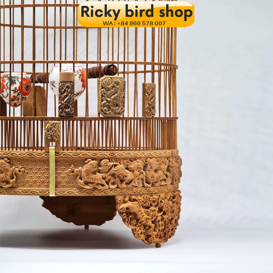 Lồng chim tre, Hwamei bird cage - 3D Qillin design