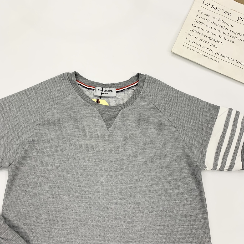 Bộ Hè Ngắn Tay Nam Thom Thêu 4 Vạch Tay Logo Chất Cotton Gai