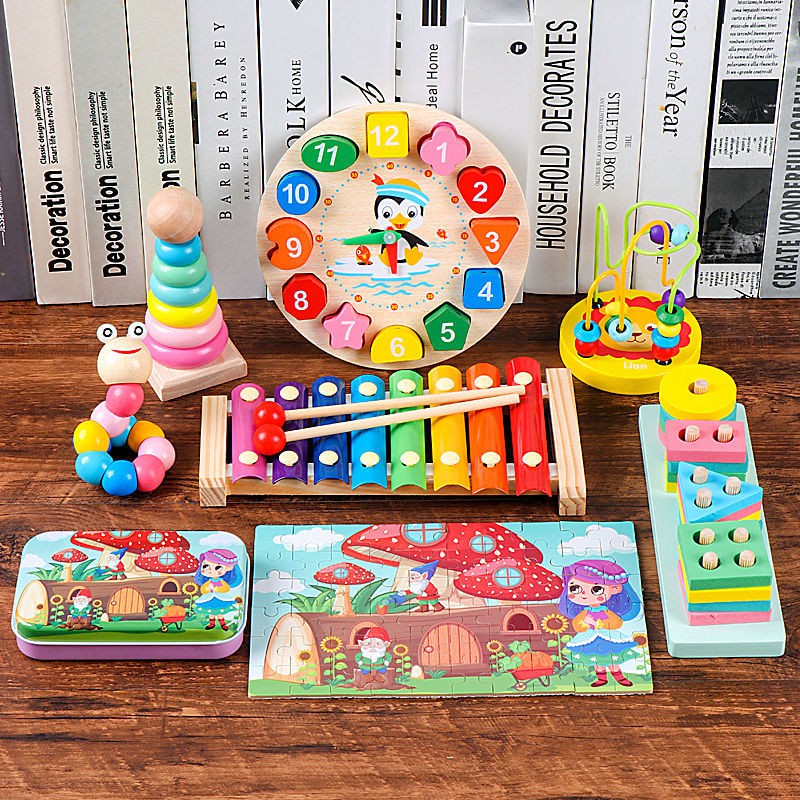 > Đàn piano gỗ đồ chơi âm nhạc cho trẻ sơ sinh và nhỏ 6-12 tháng bé 1-2 -3 tuổi cụ nửa xylophone