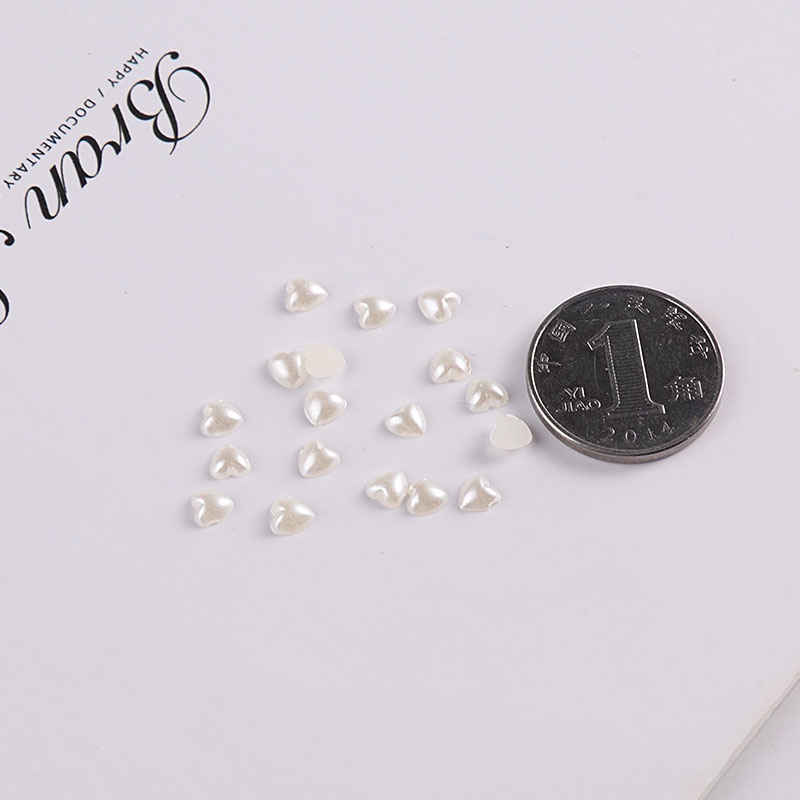 Phụ kiện ngọc trai giả hình trái tim 4/8/10mm trang trí điện thoại