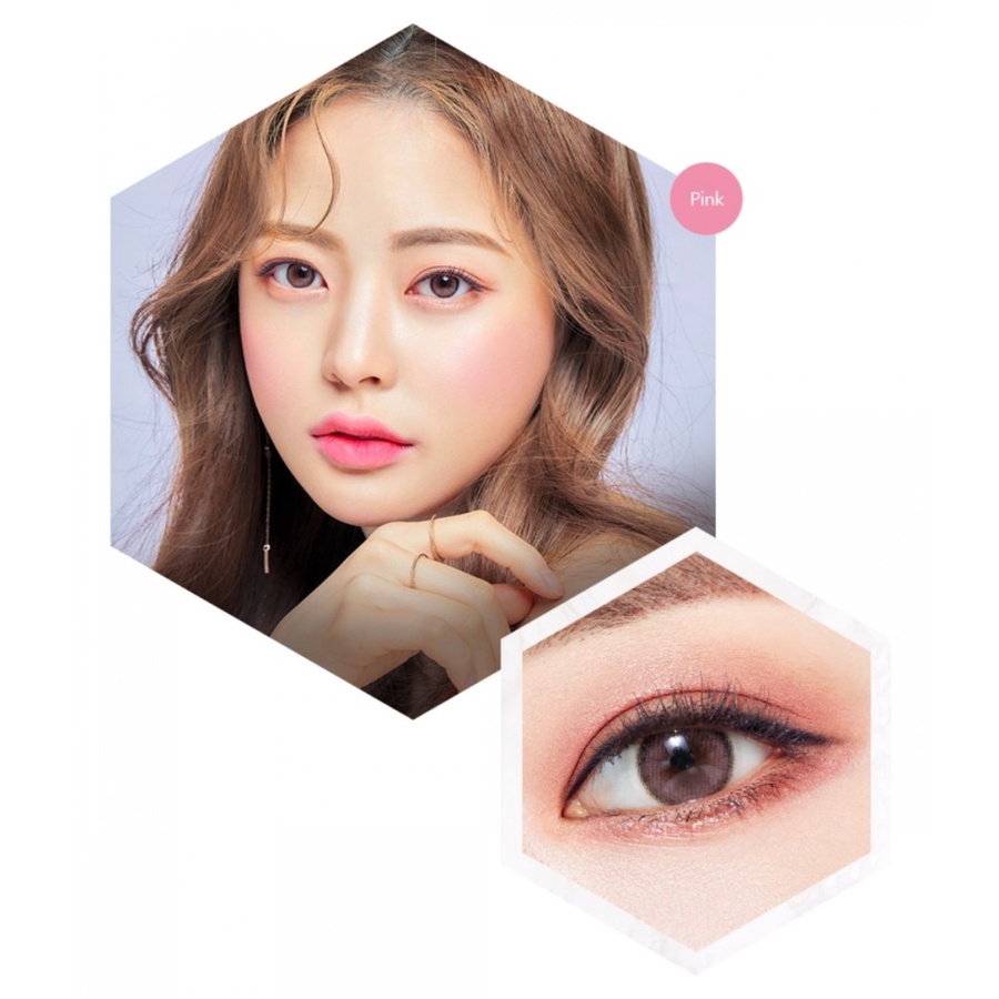 Kính Áp Tròng cận màu hồng Black Pink SHINE VIOLET, Lens độ cận viền xám giãn tròng, dùng 6 tháng LUXURY CONTACT LENS