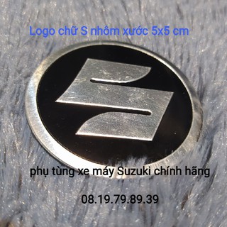 Logo nhôm xước chữ S - Tròn