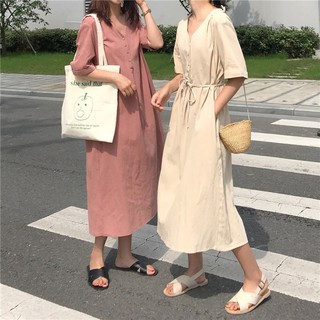Đầm suông ulzzang, đầm sơ mi ulzzang, đầm maxi ulzzang
