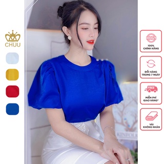 Áo sơ mi nữ công sở tay phồng vai đính ngọc CHUU A6878