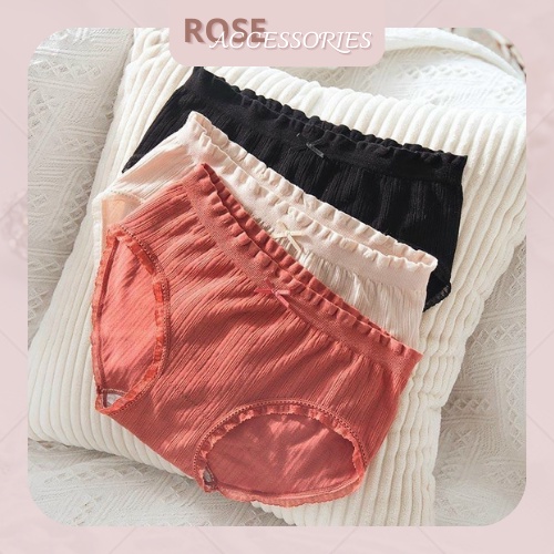 Quần lót cotton nhún Muji co giãn 4 chiều mềm mại thoáng mát màu pastel Rose accessories QL01
