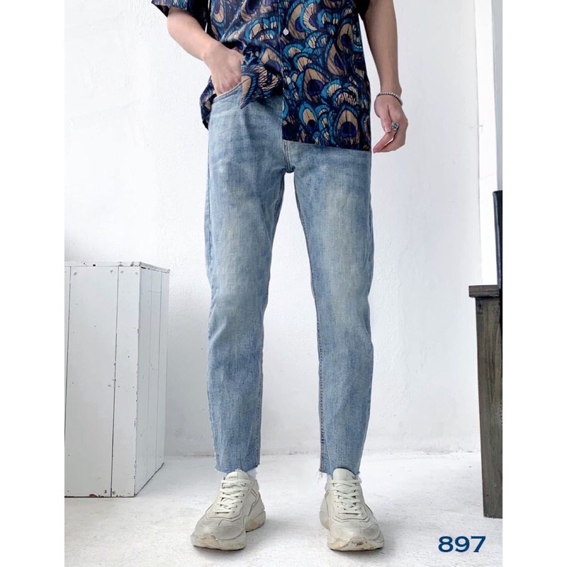 [ Rẻ Vô Địch ] Quần Jean Skinny Nam Chất Bò,Màu Xanh Sáng Co Giãn Phong Cách Hàn Quốc Năng Động