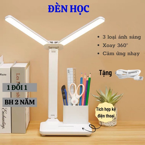 Đèn Học Để Bàn, Đèn Led Tích Điện Chống Cận Thị, Đọc Sách, Làm Việc