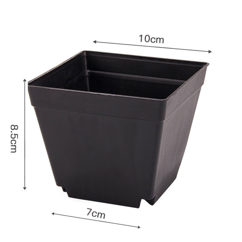 01 Chậu nhựa 10x10x7cm kèm đĩa lót dẻo trồng cây sen đá, xương rồng, ươm hạt giống