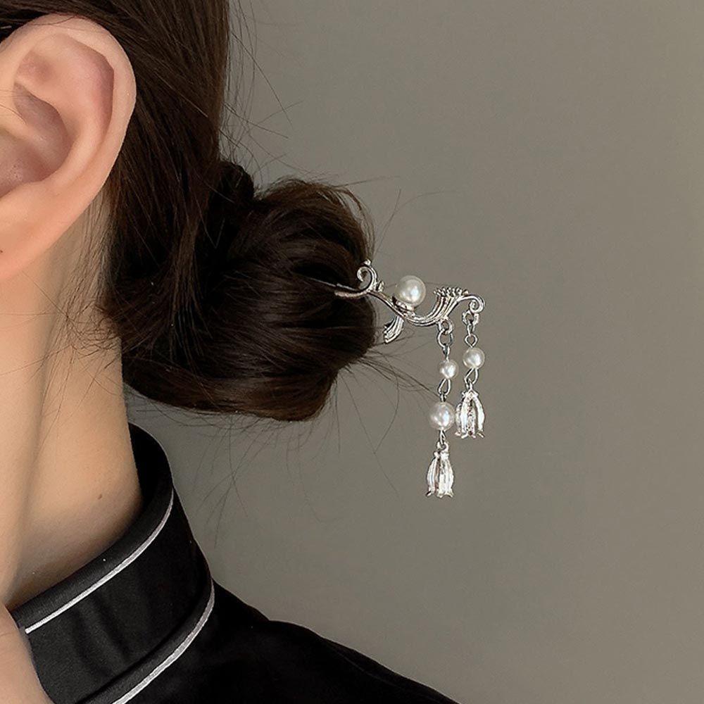 Trâm Cài Tóc Đính Ngọc Trai Tua Rua Phong Cách Trung Hoa Cho Nữ