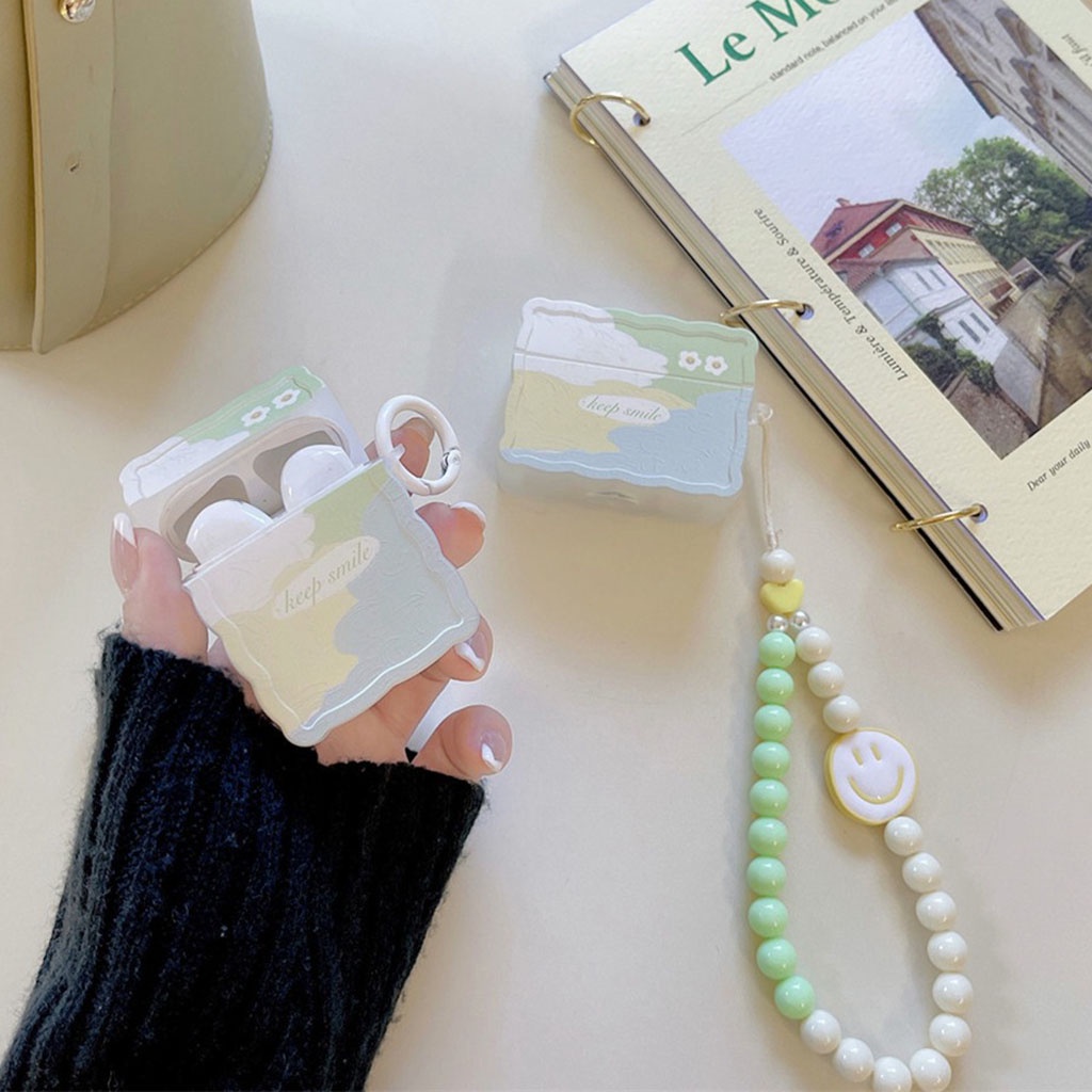 Vỏ Bảo Vệ Hộp Sạc Tai nghe không dây Airpods 1 2 3 Pro Ins Morandi Họa Tiết Tranh Sơn Dầu Chống Rơi / Bụi Bẩn