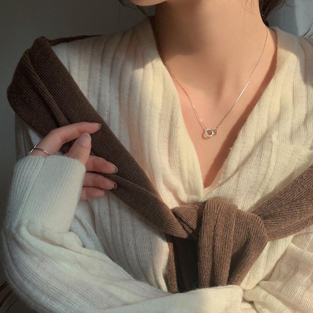 Vòng cổ Thiết Kế Mặt Hình Học Đơn Giản Sang Trọng Phong Cách Hàn Quốc