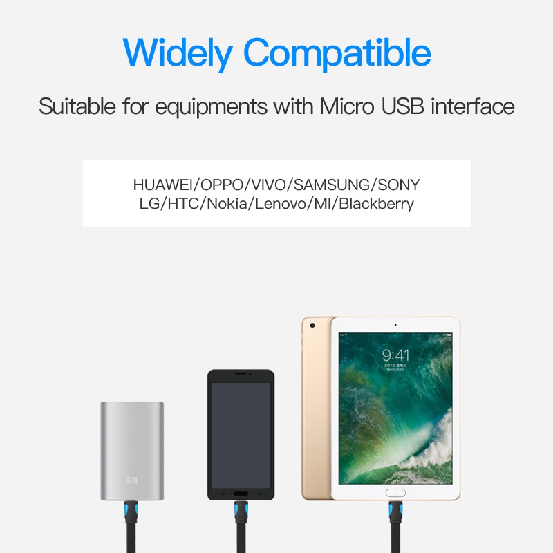 Cáp sạc/truyền dữ liệu VENTION cổng Micro USB cho thiết bị hệ điều hành Android