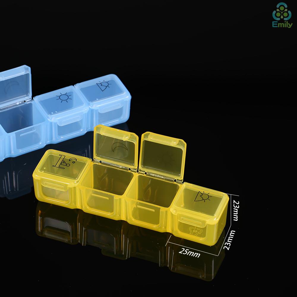 Hộp đựng thuốc 28 ô chia đơn thuốc cho 7 ngày mỗi ngày 4 lần sáng trưa chiều tối tiện lợi