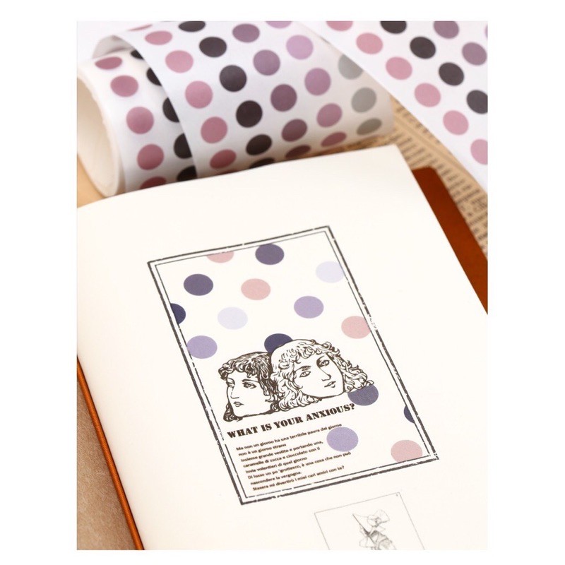 Cuộn sticker chấm tròn 8mm nhiều màu