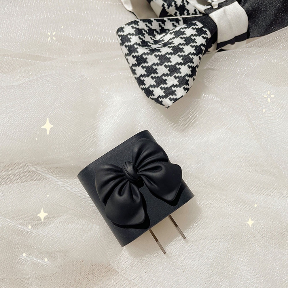 4 Phụ kiện bảo vệ dây cáp sạc bằng silicon mềm họa tiết nơ thích hợp cho Iphone Apple 13 / 12 / 11pro