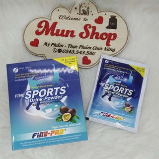 Fine Sport Drink Powder hộp 5 gói bột pha nước uống bù điện giải của Nhật Bản - Date mới