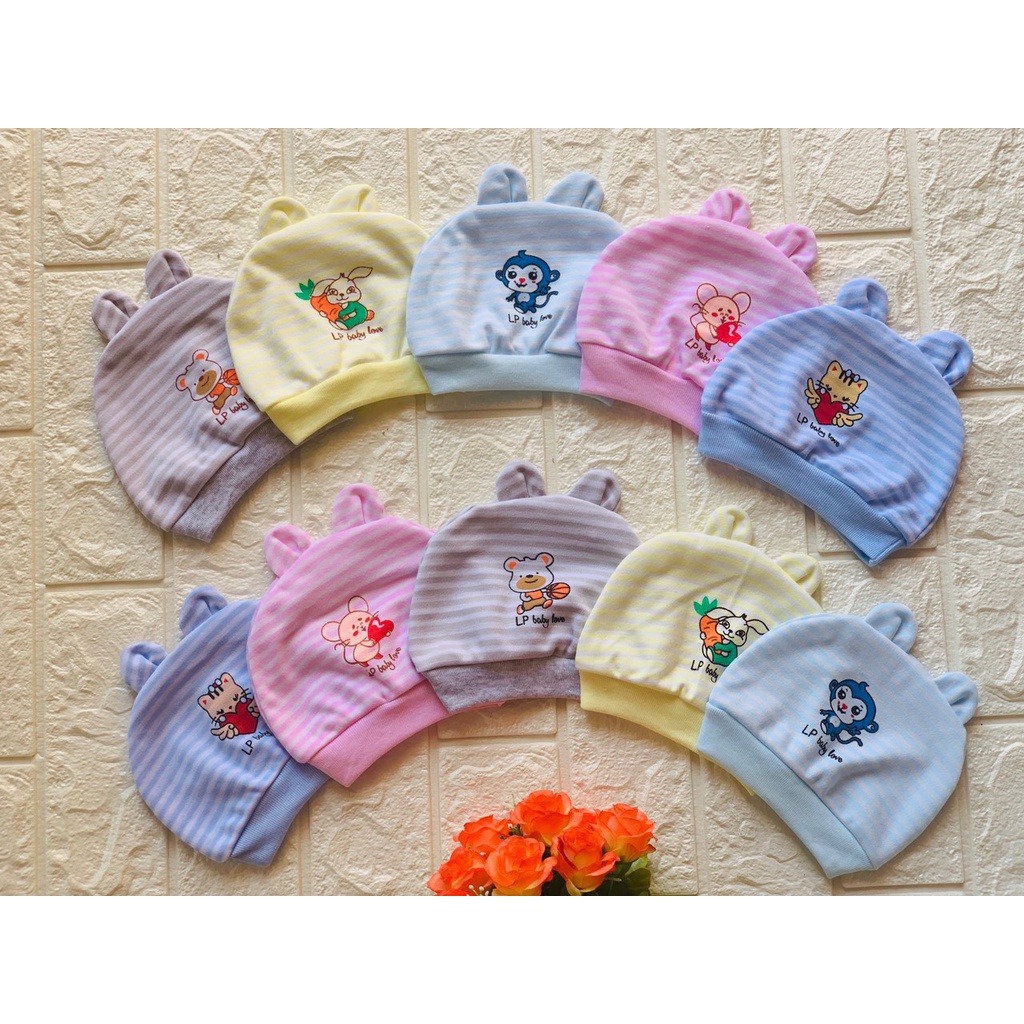 (1 chiếc) Mũ sơ sinh cotton cho bé nhiều mẫu (Hàng Việt Nam)