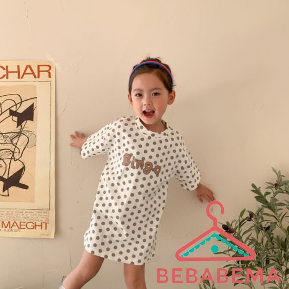 Váy bé gái suông chấm bi chất cotton siêu xinh (10-22kg)