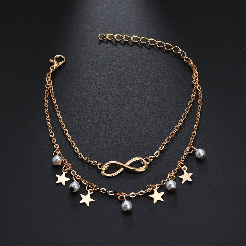 European and American personality pendant anklets Simple and fashionable beach anklets