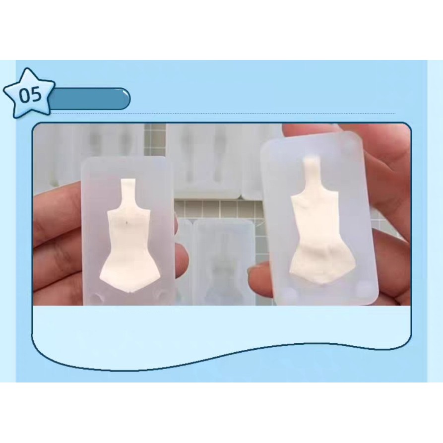 Q Body 10CM type OBI 11 khuôn silicone trong dẻo nặn búp bê đất sét tượng búp bê đất sét making clay doll