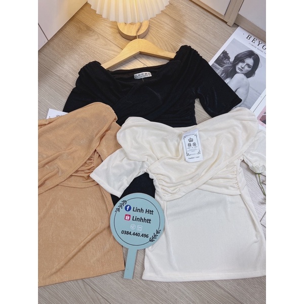 ÁO DỆT KIM XOẮN NGỰC XẾP NẾP ULZZANG