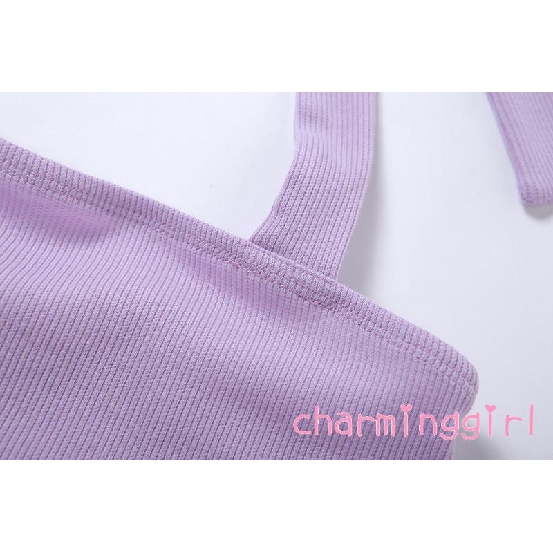 Áo Hai Dây Hở Lưng Màu Trơn Quyến Rũ Cho Nữ