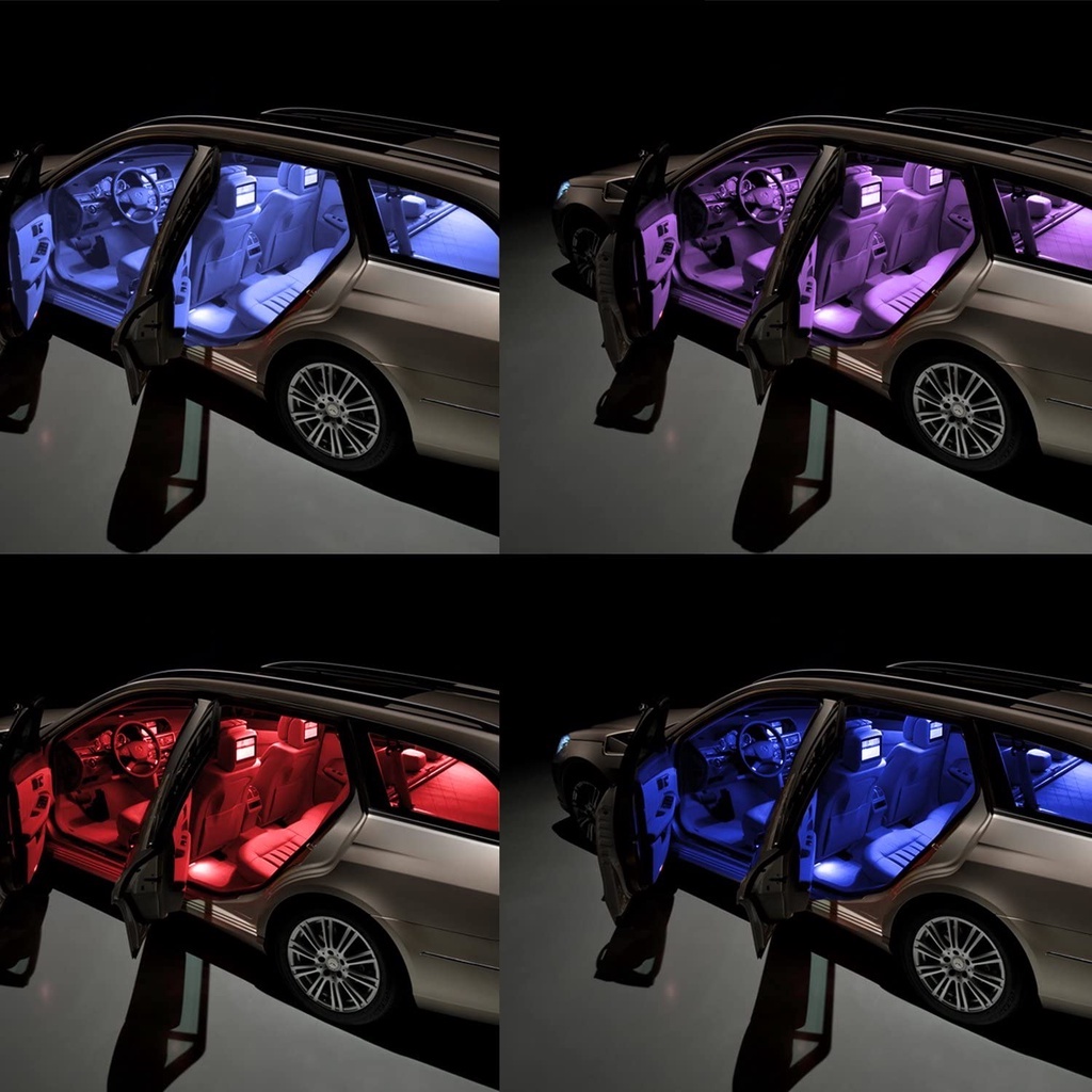 Bộ 2 đèn LED 6 SMD RGB T10 5050 nhiều màu sắc cho xe hơi